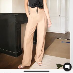 Aritizia Effortless Linen Pants - honey beige